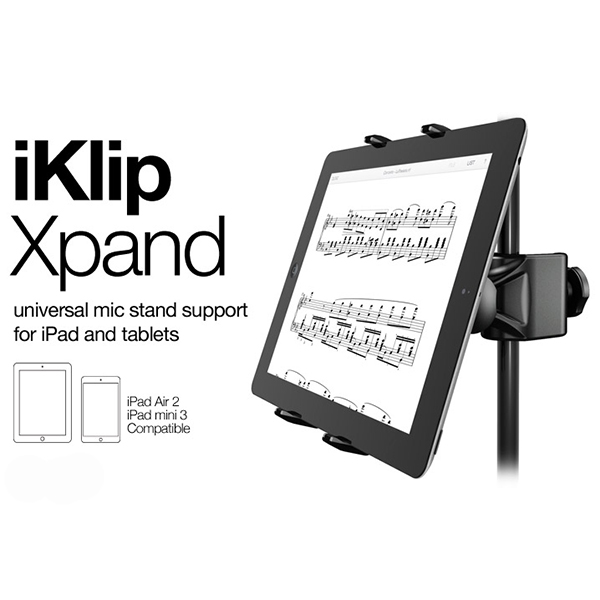 Soporte para tablet para soporte de micrófono, soporte de música para iPad,  soporte de micrófono para tableta de teléfono inteligente, soporte de